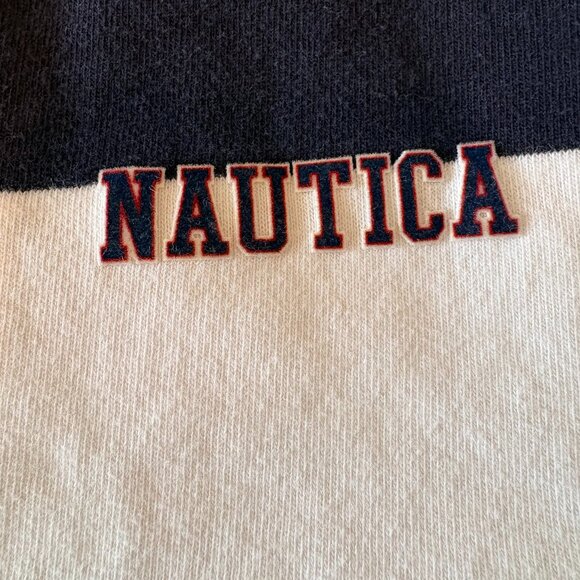 🔥 VINTAGE 90s NAUTICA Rugby Shirt | Navy & White Stripe | Men’s XL | Grail - Picture 4 of 6